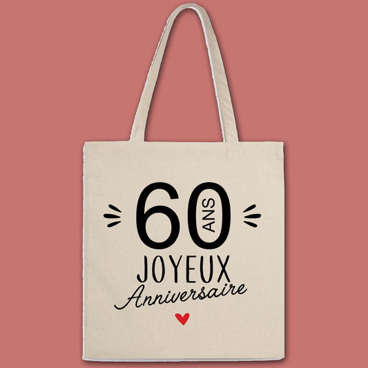 Totebag 60 Ans Joyeux Anniversaire