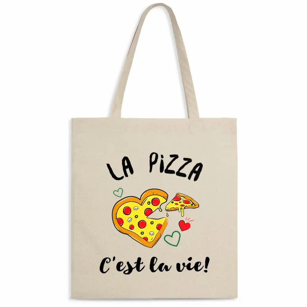 Totebag en Coton Bio La pizza c'est la vie