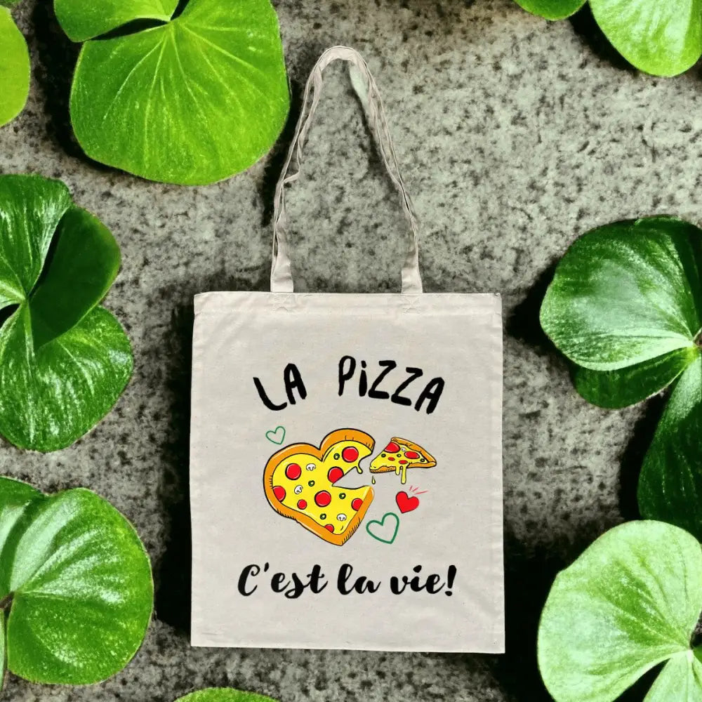 Totebag en Coton Bio La pizza c'est la vie