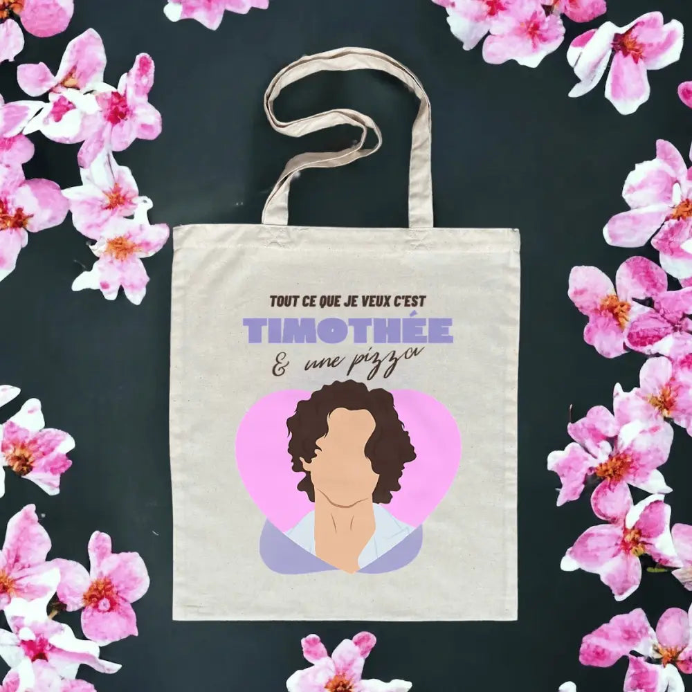 Totebag en Coton Bio Timothée et une pizza