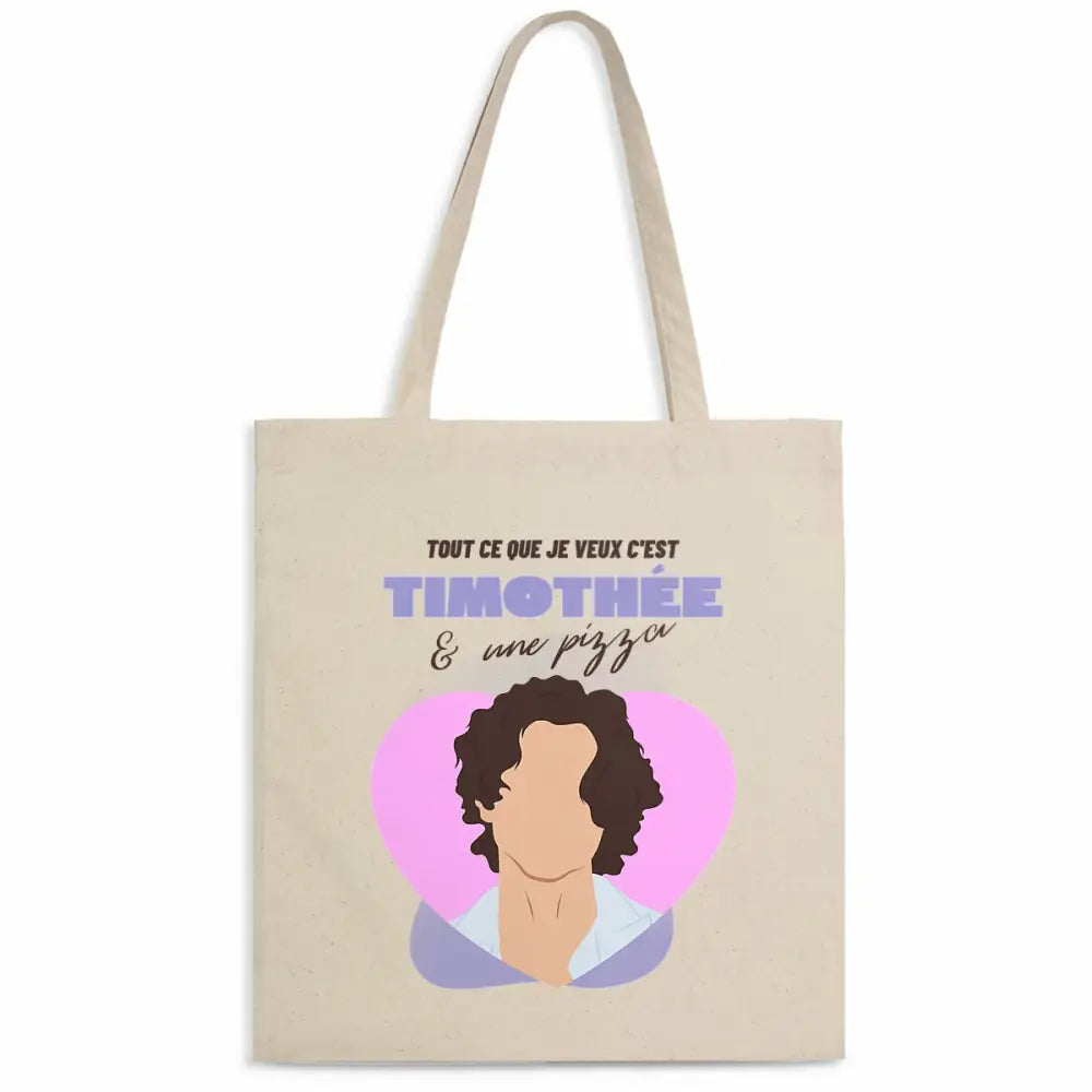 Totebag en Coton Bio Timothée et une pizza