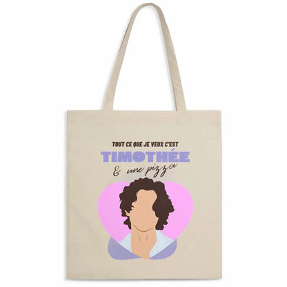Totebag en Coton Bio Timothée et une pizza