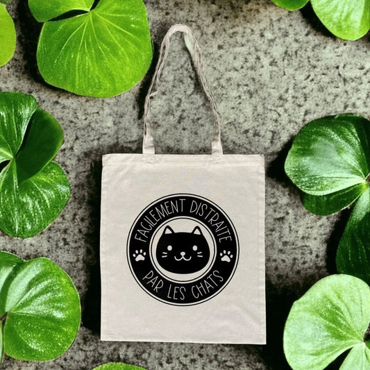 Totebag Facilement distraite par les chats