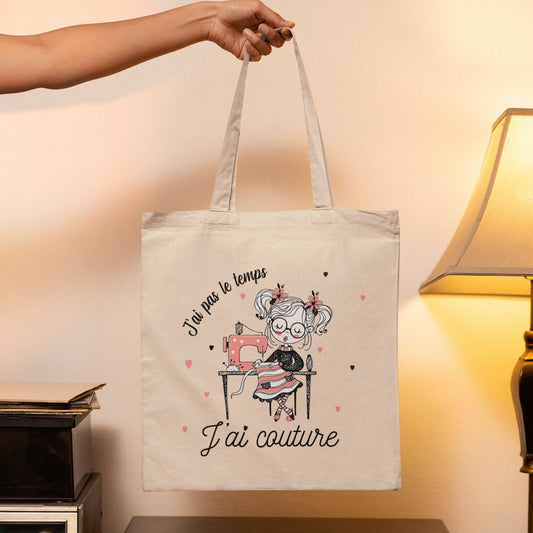 Totebag J'ai pas le temps j'ai couture