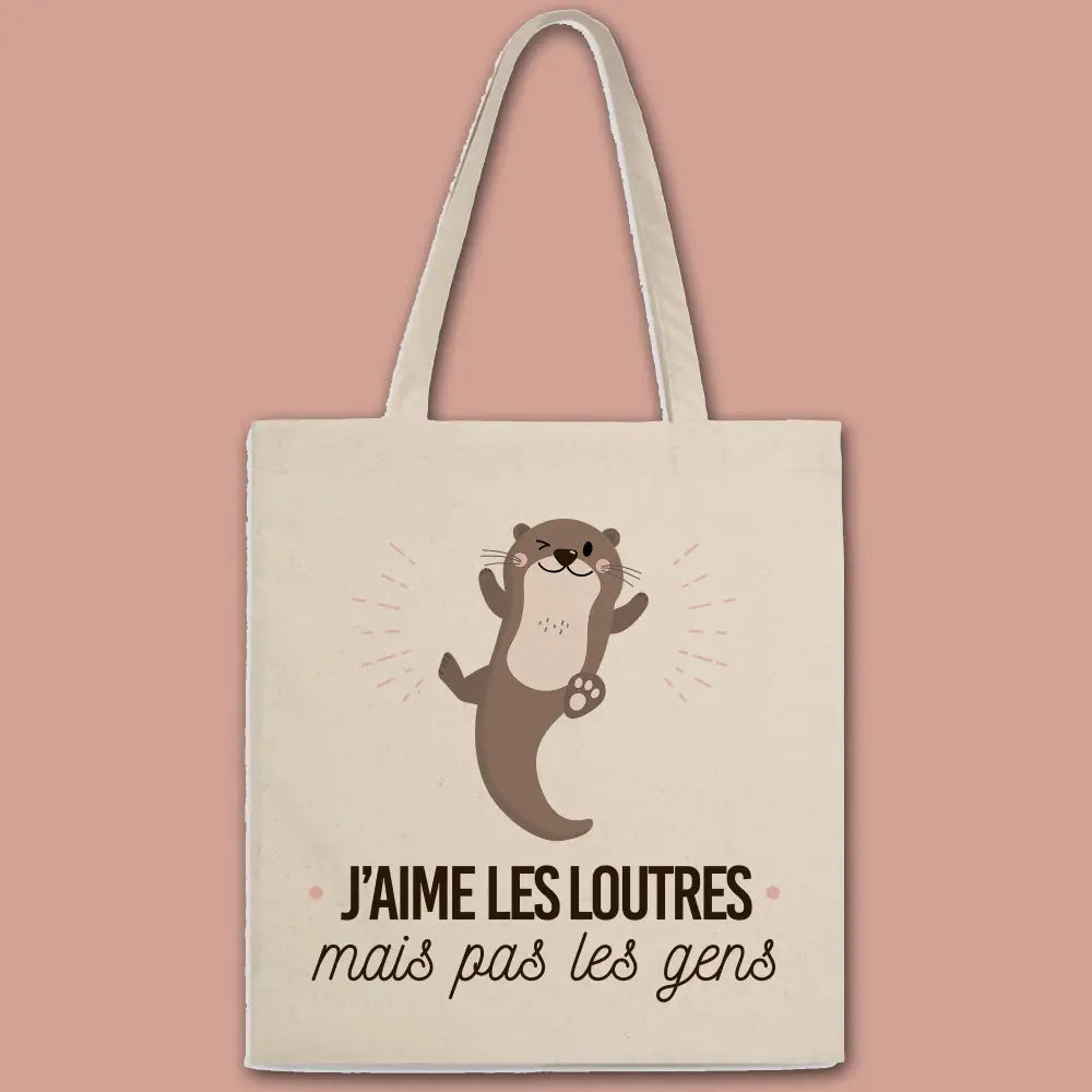 Totebag J'aime les loutres mais pas les gens