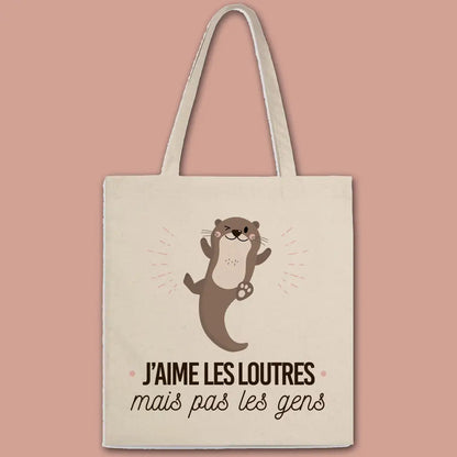 Totebag J'aime les loutres mais pas les gens