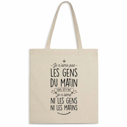 Totebag Je n'aime ni les gens ni les matins