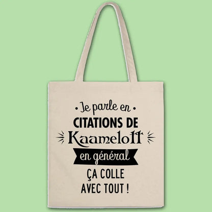Totebag Je parle en citations de Kaamelott