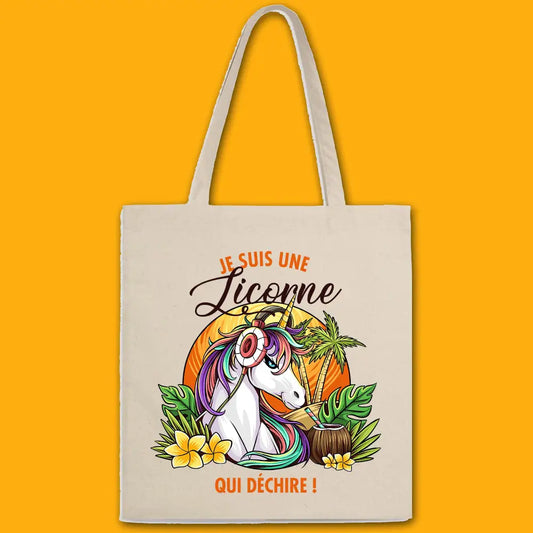 Totebag Je suis une licorne qui déchire