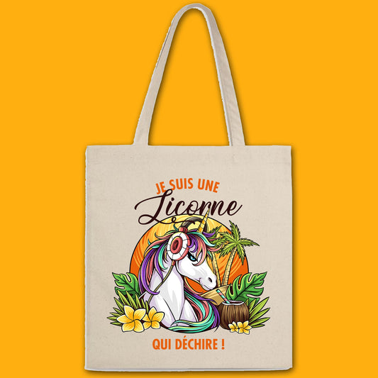 Totebag Je suis une licorne qui déchire