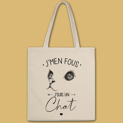 Totebag J'men fous j'suis un chat