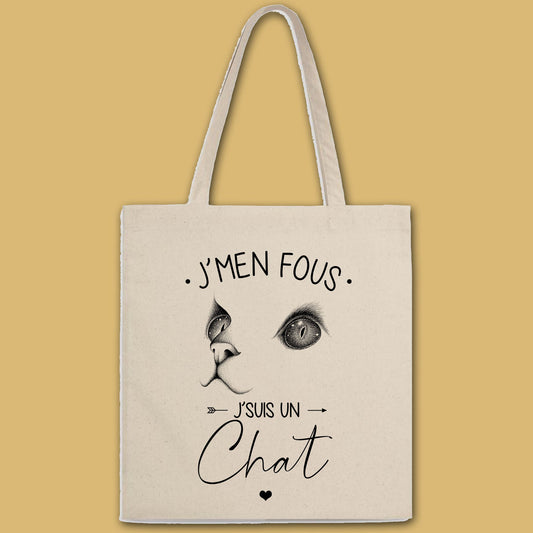 Totebag J'men fous j'suis un chat