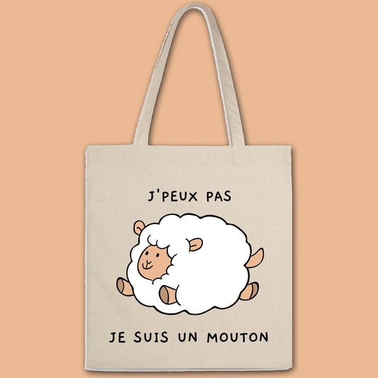 Totebag J'peux pas je suis un mouton