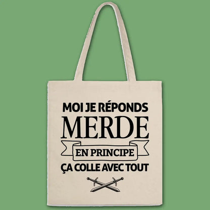 Totebag Moi je réponds merde