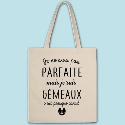 Totebag Pas parfaite mais gémeaux