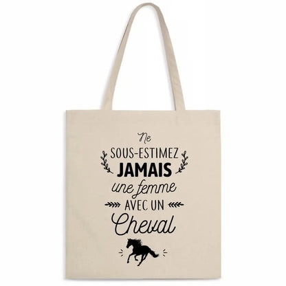 Totebag Une femme avec un cheval T-Pop