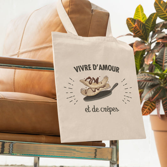 Totebag Vivre d'amour et de crêpes