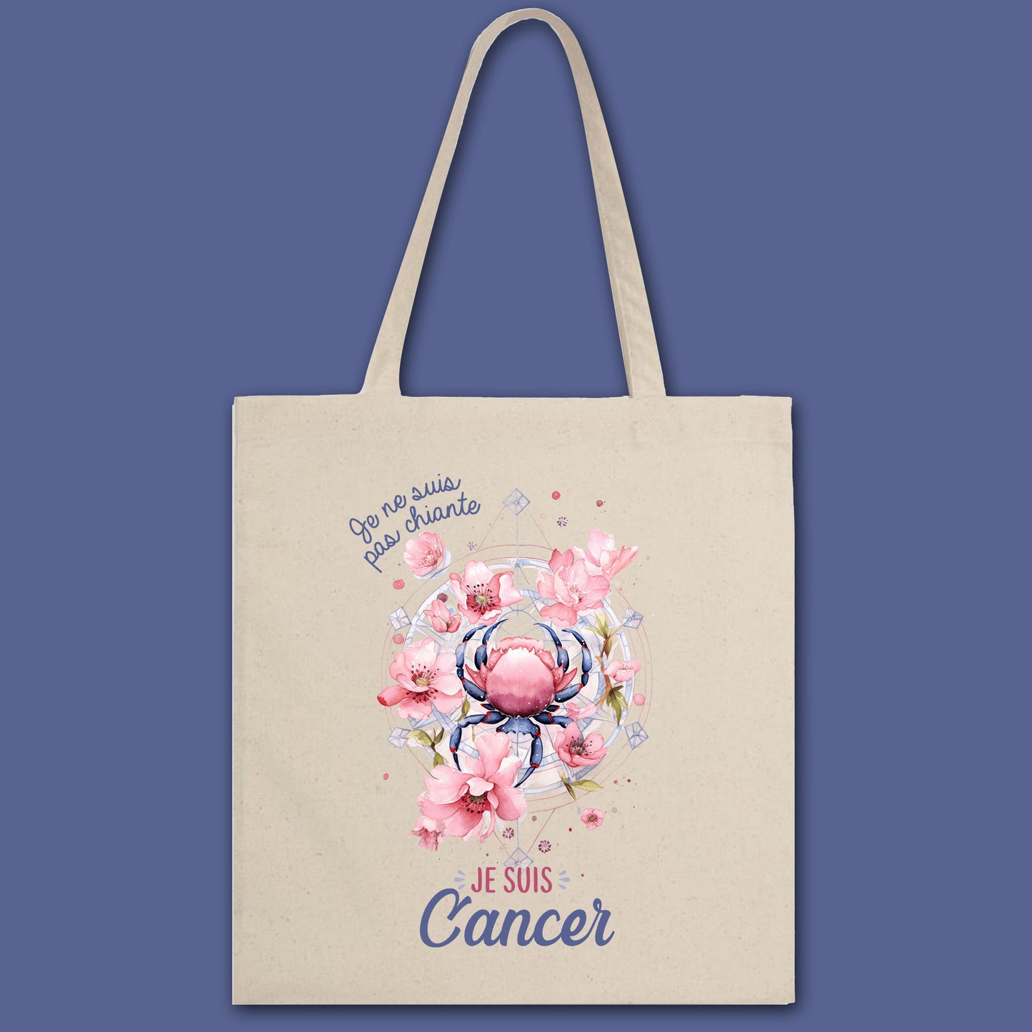 Totebag en coton biologique Je ne suis pas chiante je suis signe astrologique