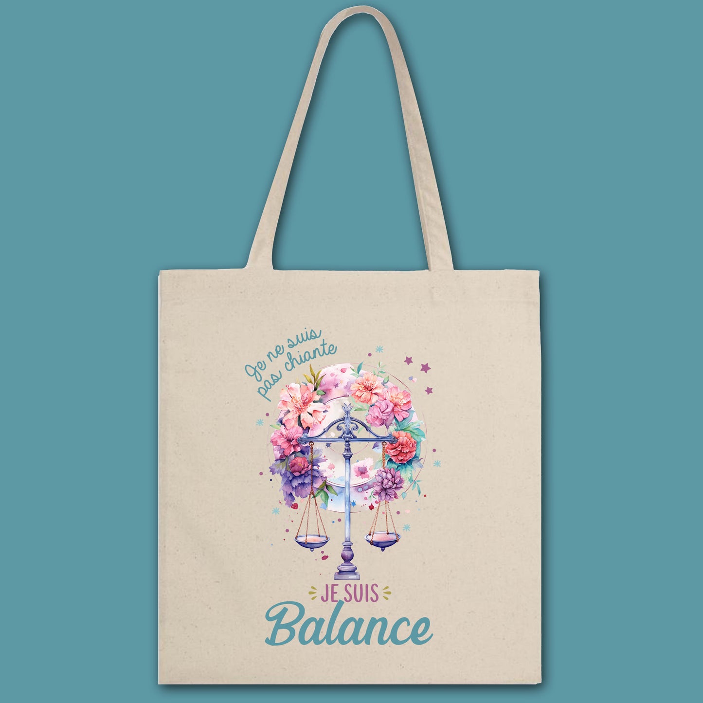 Totebag en coton biologique Je ne suis pas chiante je suis signe astrologique