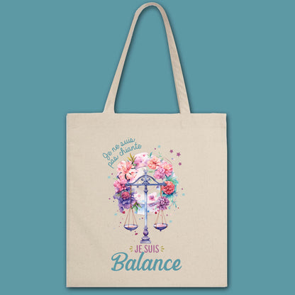 Totebag en coton biologique Je ne suis pas chiante je suis signe astrologique