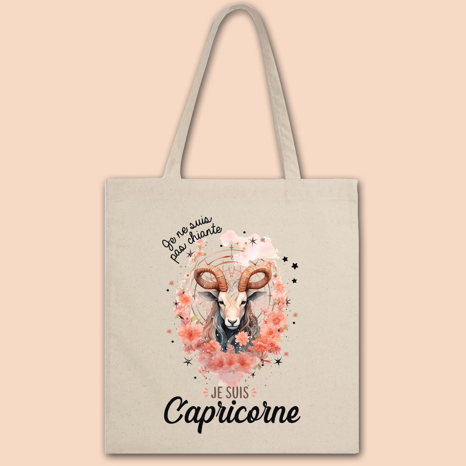 Totebag en coton biologique Je ne suis pas chiante je suis signe astrologique