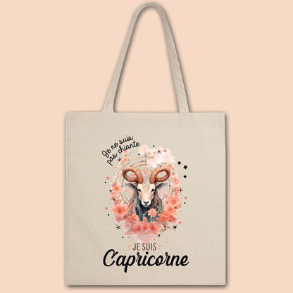 Totebag en coton biologique Je ne suis pas chiante je suis signe astrologique
